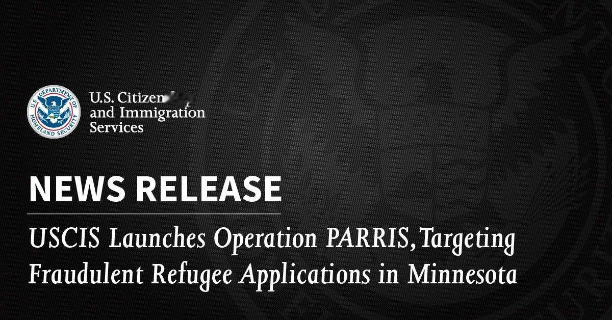 🇺🇸 美国国土安全部在明尼苏达州发起大规模移民打击行动，目标直指难民欺诈

