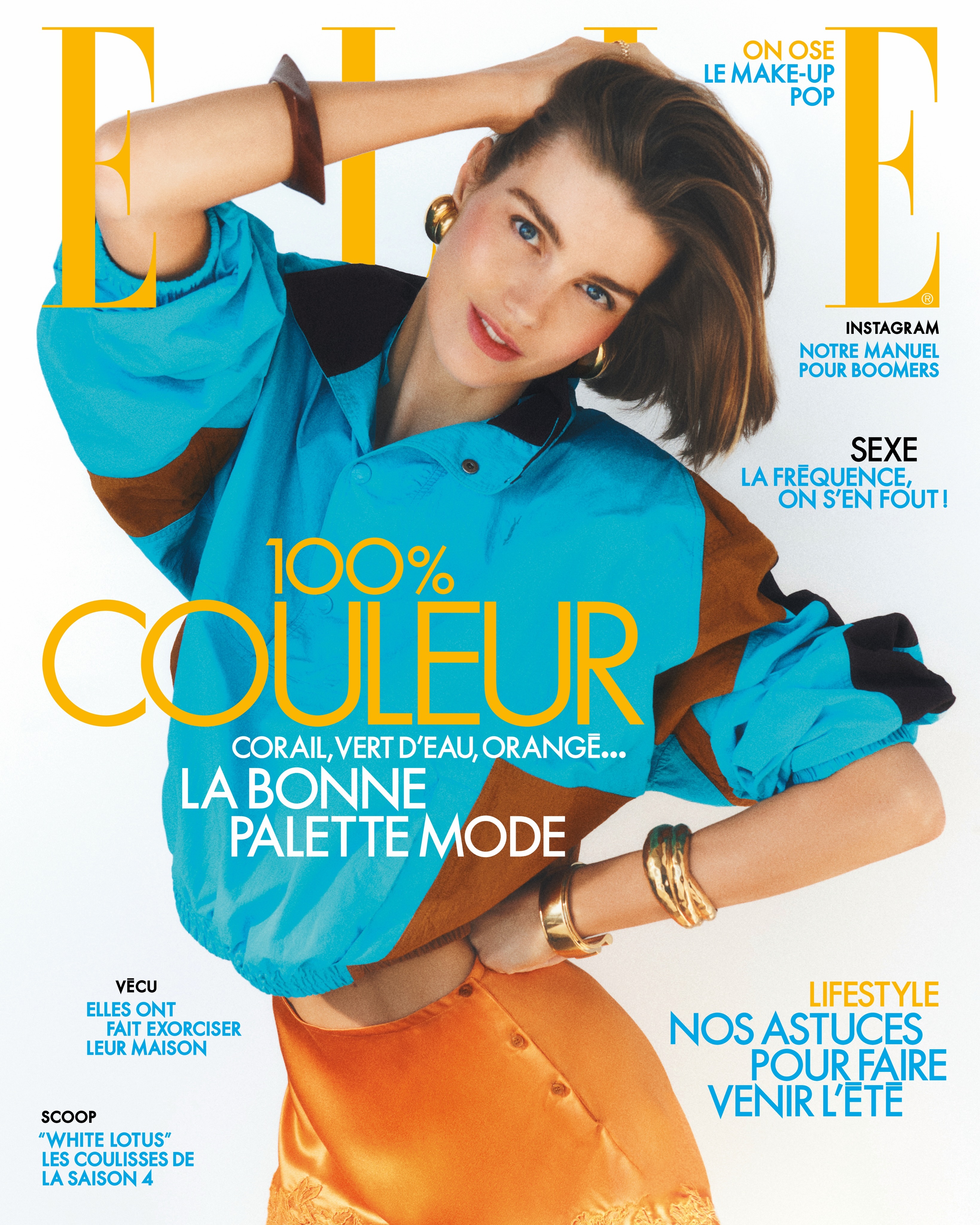 Luna Bijl 身穿 YSL 登上 ELLE France 新刊 有种复古的