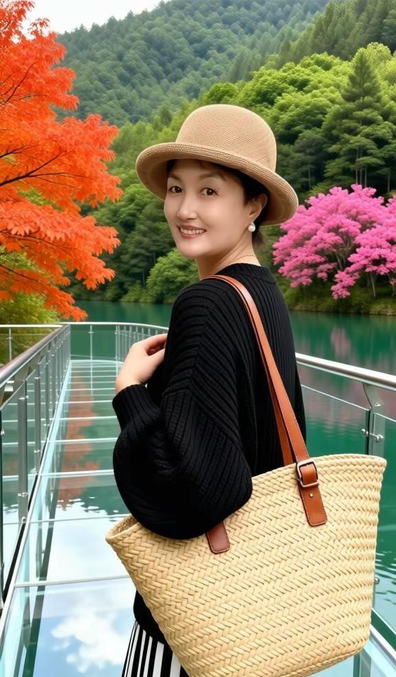 上热门，美景穿搭 ，风景收藏家 ，中老年旅行穿搭 在，自然与穿搭的融合美 ，户外