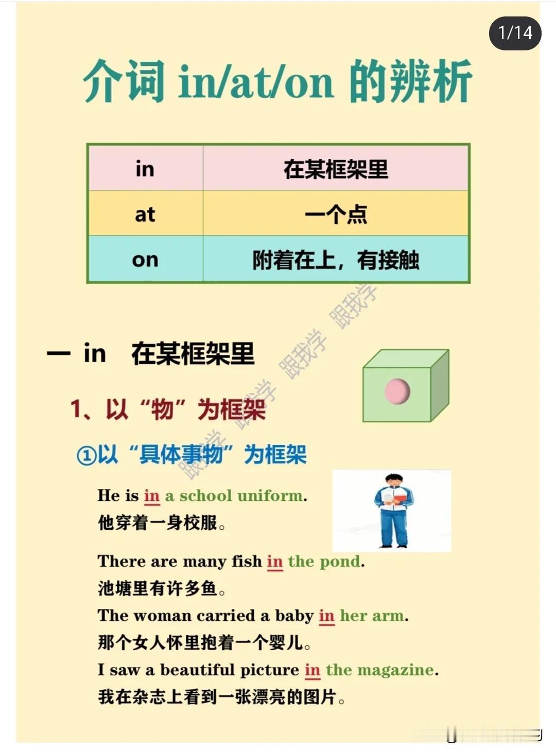 介词“in,at on