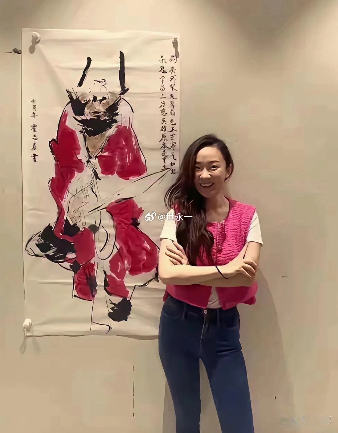 霍思燕画画的技术，已经能和王诗龄拼一拼了 