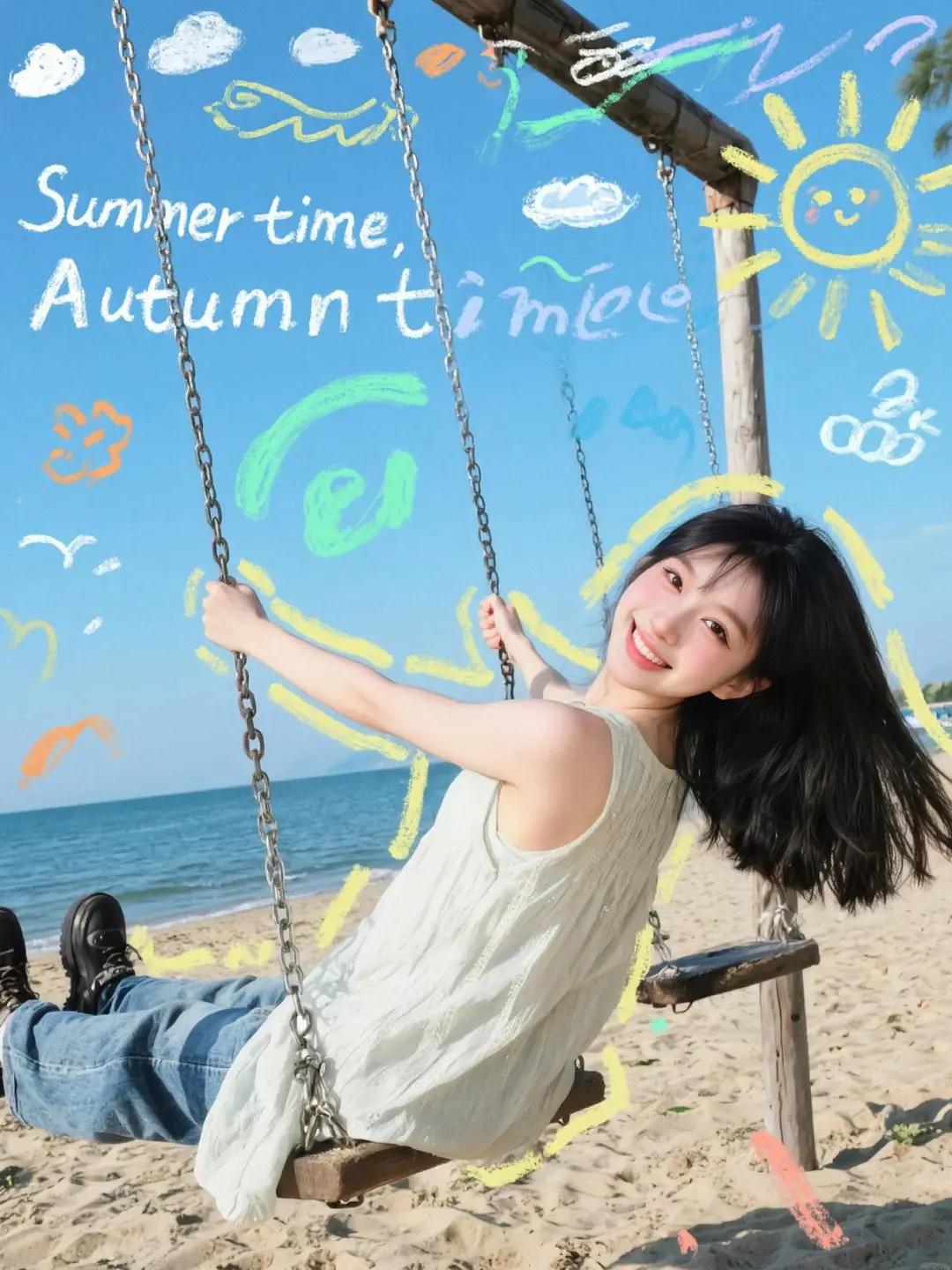 AI海滨童趣照 ai创作 玩法合伙人计划 我在拍特效 AI写真
