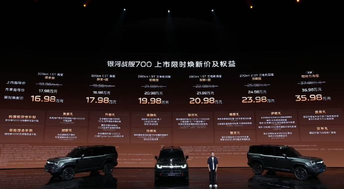 银河战舰700上市16.98万起10月10日，银河战舰700正式上市，据悉，叠加