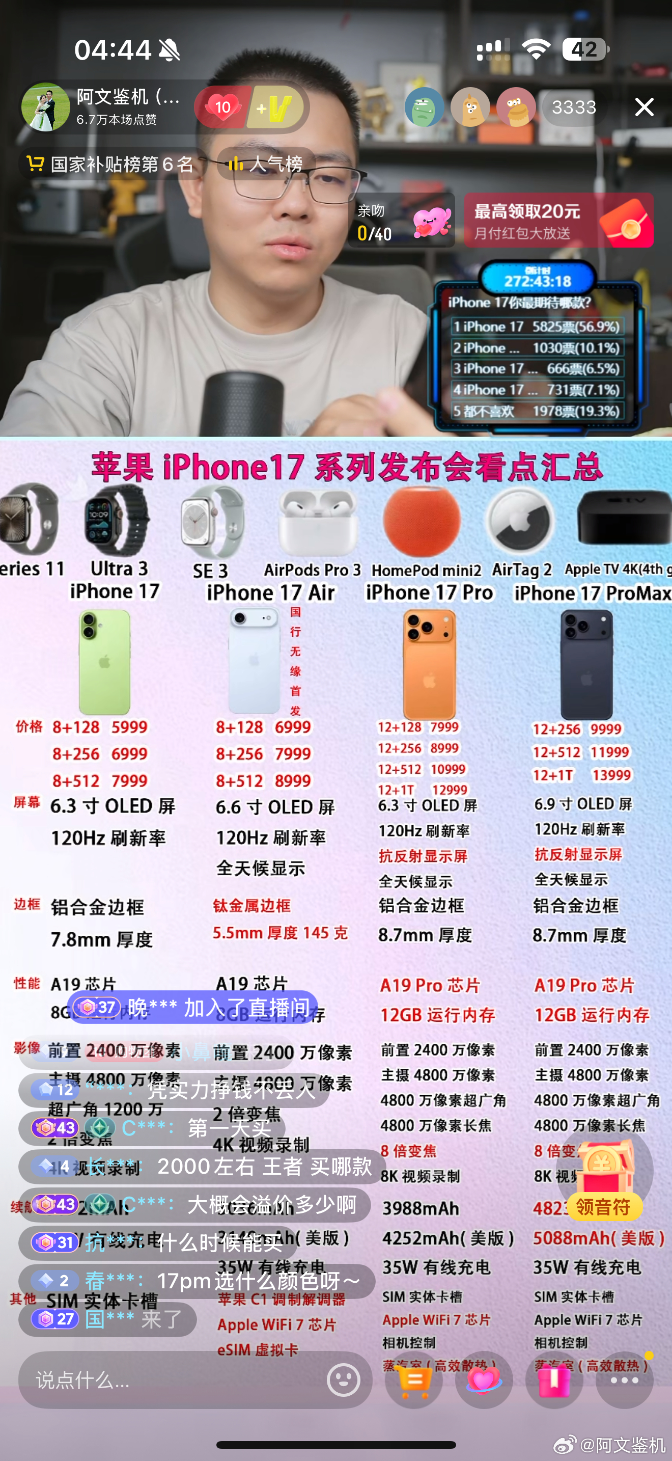 谁说苹果没人关注了？凌晨直播苹果发布会，我直播间在线人数一度达到2万多人，这么多