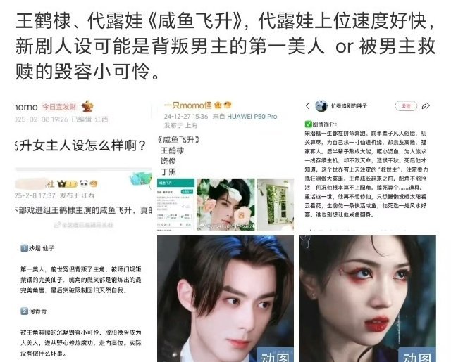 王鹤棣代露娃 咸鱼飞升  看过小说是无cp文，如果王鹤棣真的接了，那也蛮开心的，