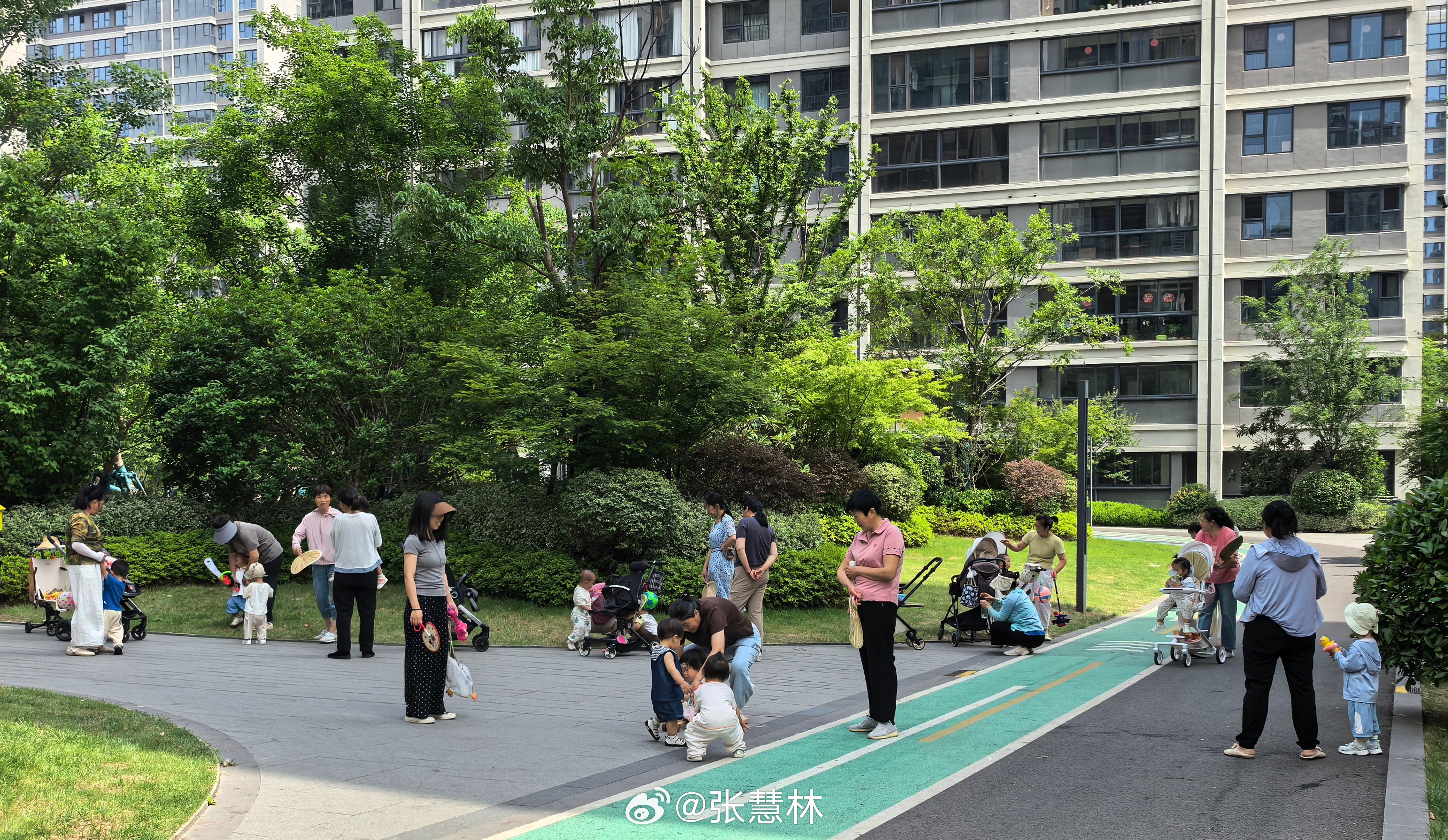 生活点滴 都说现在出生率低，我们小区每天像这样遛娃的有三大群…