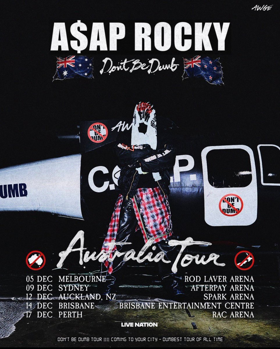 A$AP Rocky 再加一轮巡演日期DON’T BE DUMB Tour 澳大
