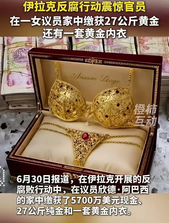 伊拉克反腐行动发现了一件不该发现的战利品，在女议员家里如果说5700万美元没有让