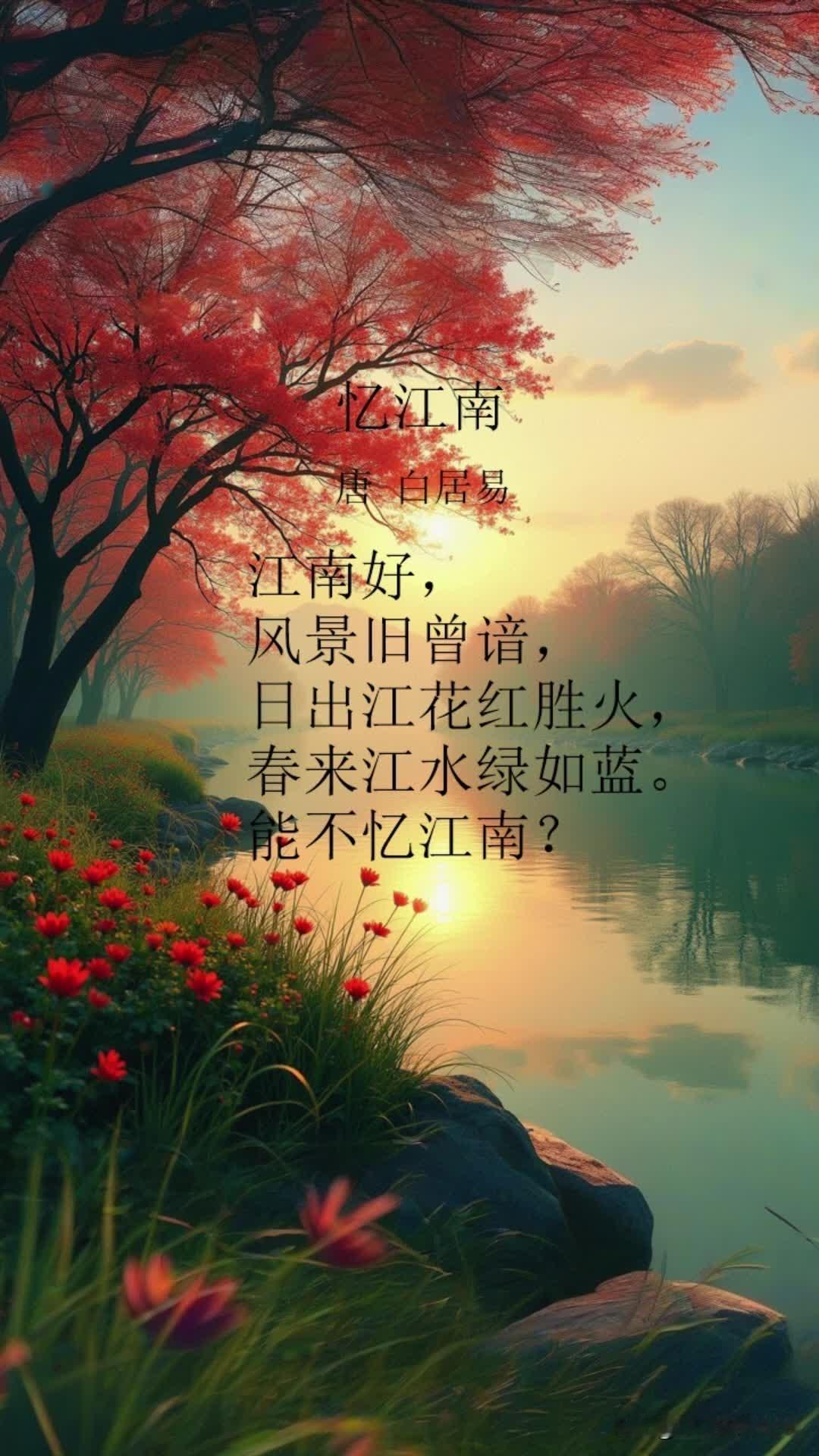 第6篇，今天我读的是来自唐代白居易的词：《忆江南•江南好》。

《忆江南•江南好