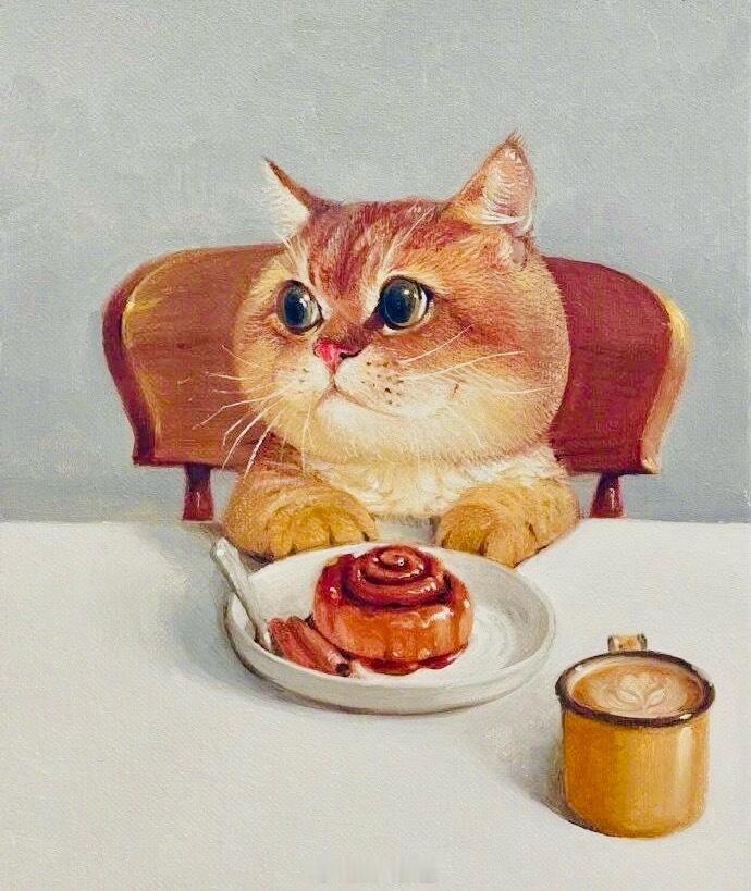 台湾插画师 Ricky Wei（魏敬学）笔下的猫，其特别之处在于那份拟人化的孤独