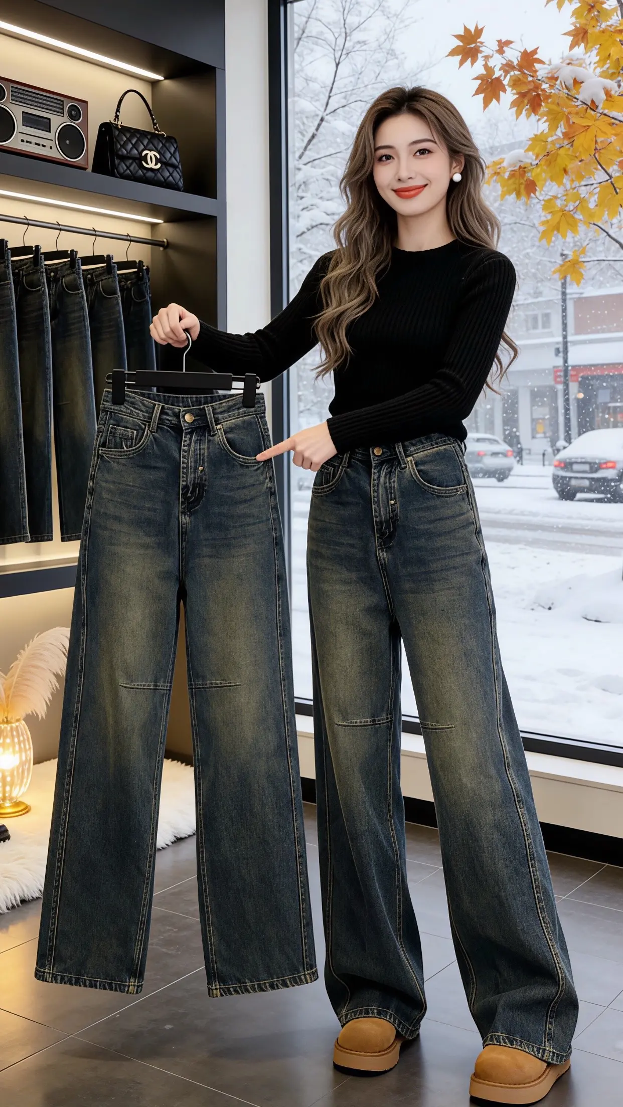 阔腿牛仔裤 气质穿搭 穿出自己的风格 过年就要美美哒 春款上新