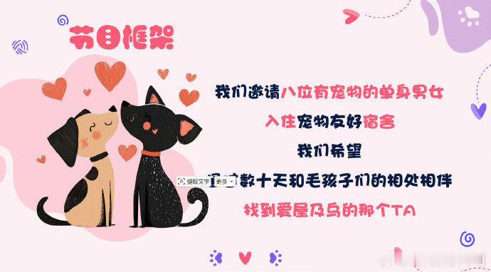 摇着尾巴说爱你拟邀嘉宾携宠恋爱观察综艺《摇着尾巴说爱你》拟邀嘉宾：杨超越、王勉、