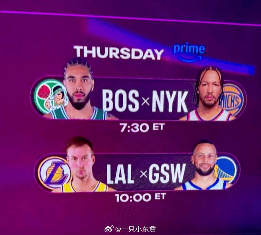 转播方预热湖勇大战时，已经将肯纳德当做湖人门面雷霆vs湖人