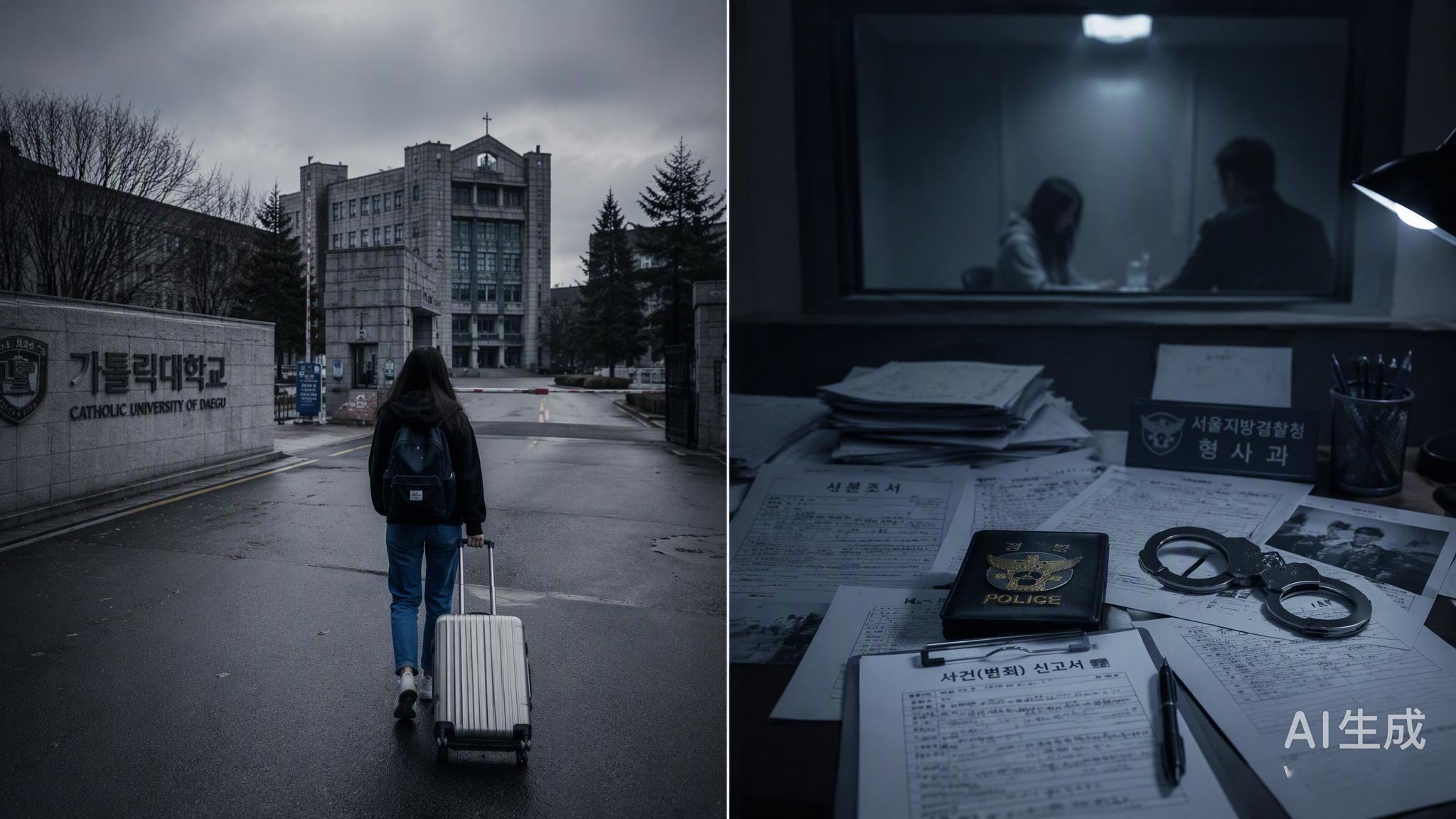 大邱加图立大学讲师郑昌圣以“报案人”身份主动报警，谎称自己是受害者的男友，企图用