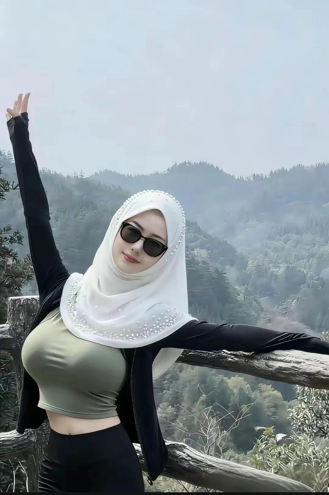 山间仙境，白衣飘飘，拥抱自然，心旷神怡。🌿💙