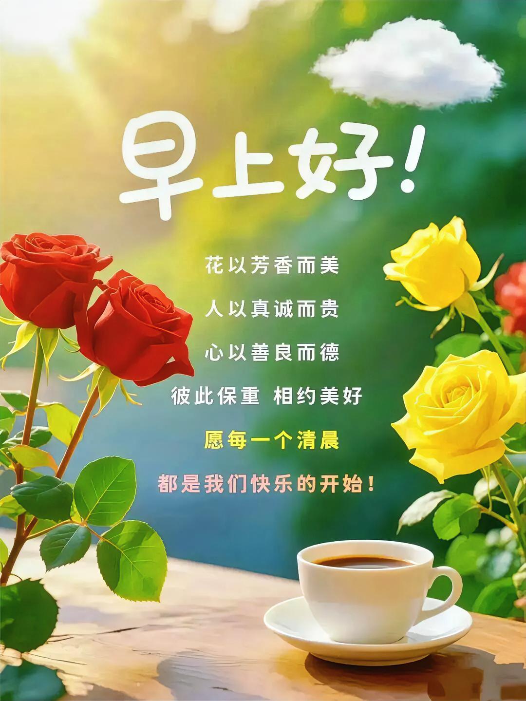 愿你今日:
有花的温柔，有光的暖意，有趣有盼，不负热爱，一切超好、爆好、无敌好。