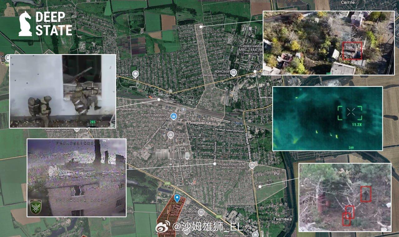 目前俄国人在红军村市区内出现的点位一览，城市最北端也出现了俄国人。俄乌局势新进展