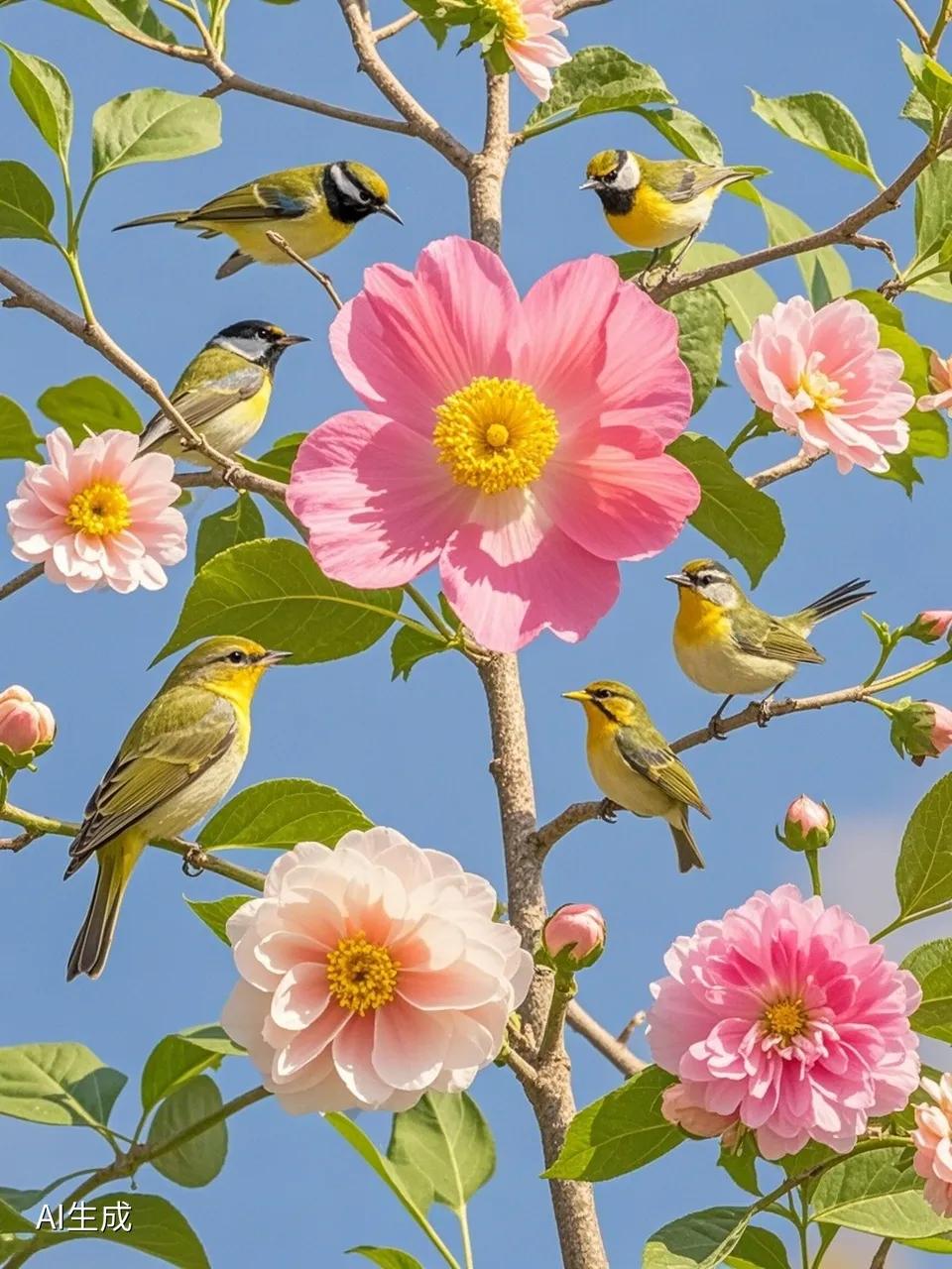 出上：山清水秀家乡美，
对下：鸟语花香日子甜。