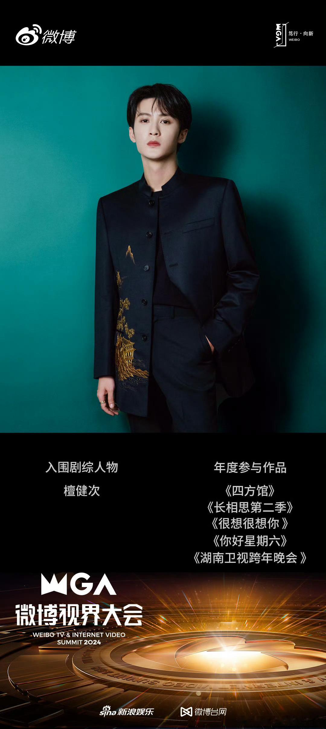 恭喜檀健次🎉入围违剧综人物，《长相思第二季》、《很想很想你》《四方馆》✨无论是