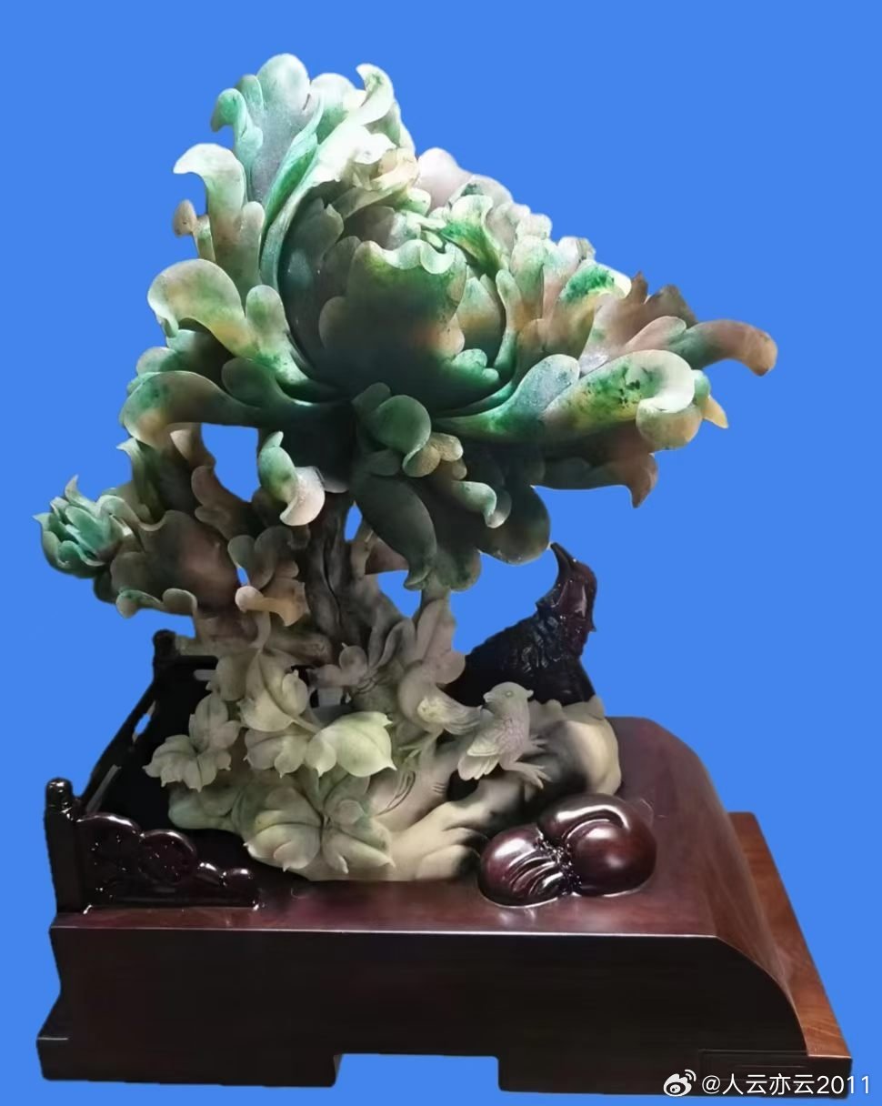 【今日宝贝选编】1精品独山玉摆件《花开富贵》，2极品独山玉摆件《红粉佳人》，34