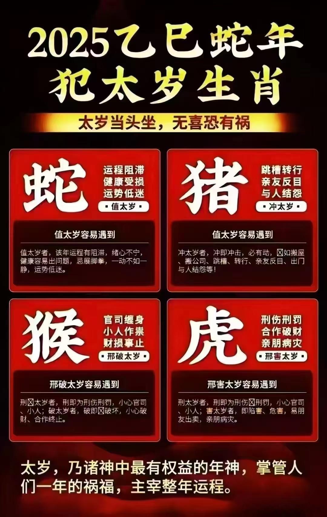 😰“太岁当头坐，无喜必有祸”，这话可真不是吓唬人。每一年啊，都有好些朋友被太岁