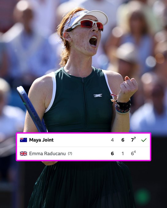 乔因特4-6、6-1、7-6击败拉杜卡努，跻身WTA250伊斯特本八强，将战布林