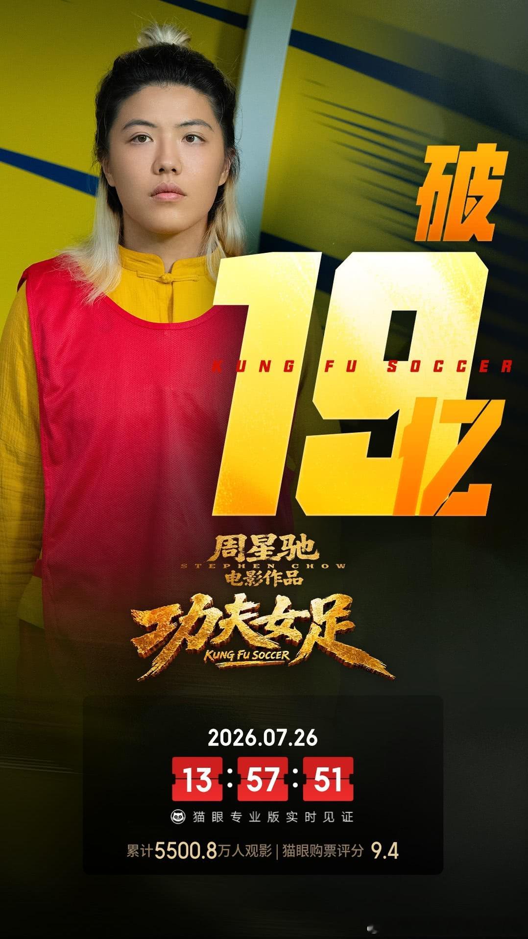 恭喜周星驰的功夫女足票房突破19亿迪丽热巴方恭喜功夫女足票房破19亿迪丽热巴方祝