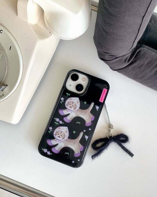 eppah｜Black Flower cat case🖤💜