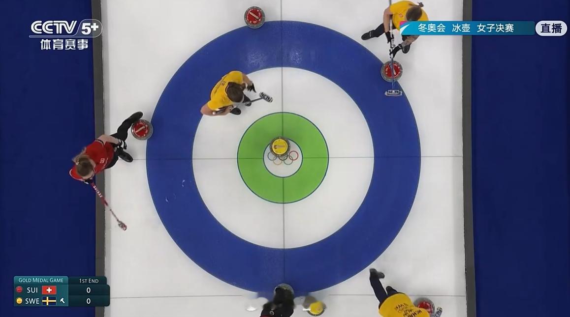 冰壶女子金牌赛第一局，瑞典伯格两分 