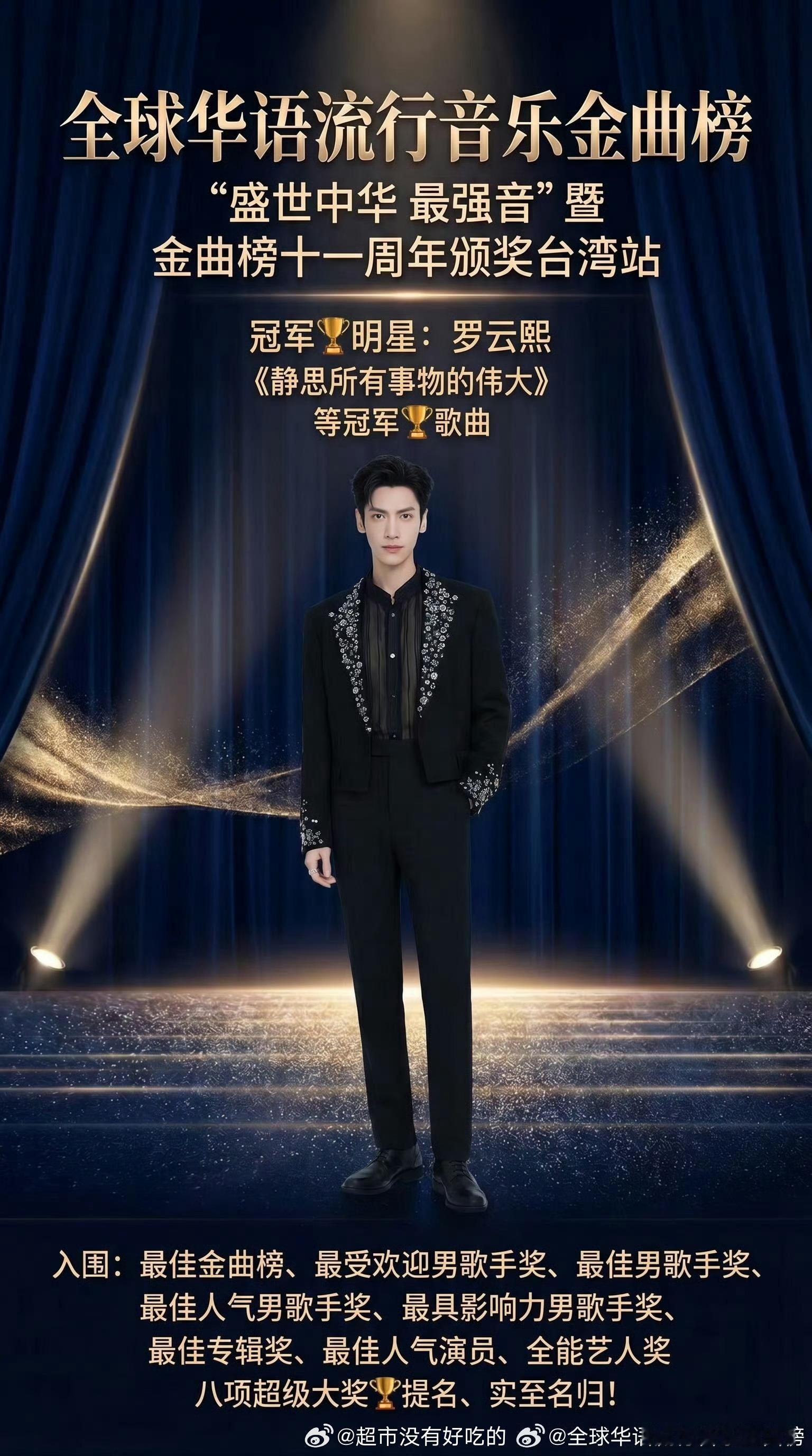恭喜罗云熙«静思所有事物的伟大»获得冠军🏆实至名归，很优秀这首歌很好听罗云熙罗