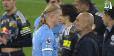 曼城3比2利兹联瓜帅赛后安慰哈兰德：他下场比赛一定能达到英超百球里程碑北京时间今