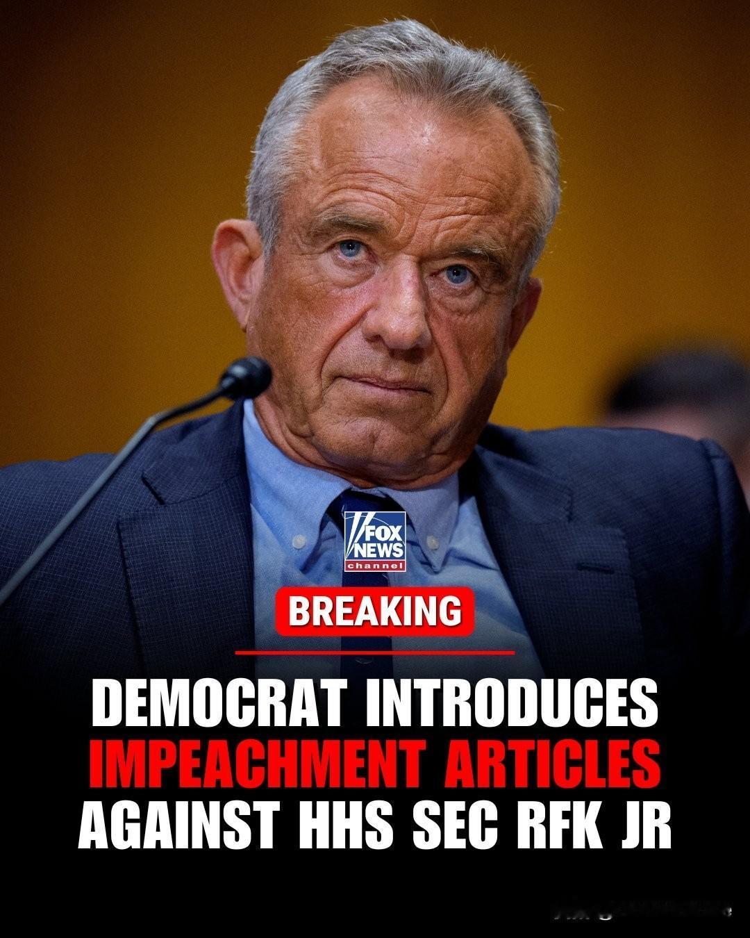 突发新闻：来自密歇根州的联邦众议员黑莉·史蒂文斯提出对卫生部长小罗伯特·F·肯尼