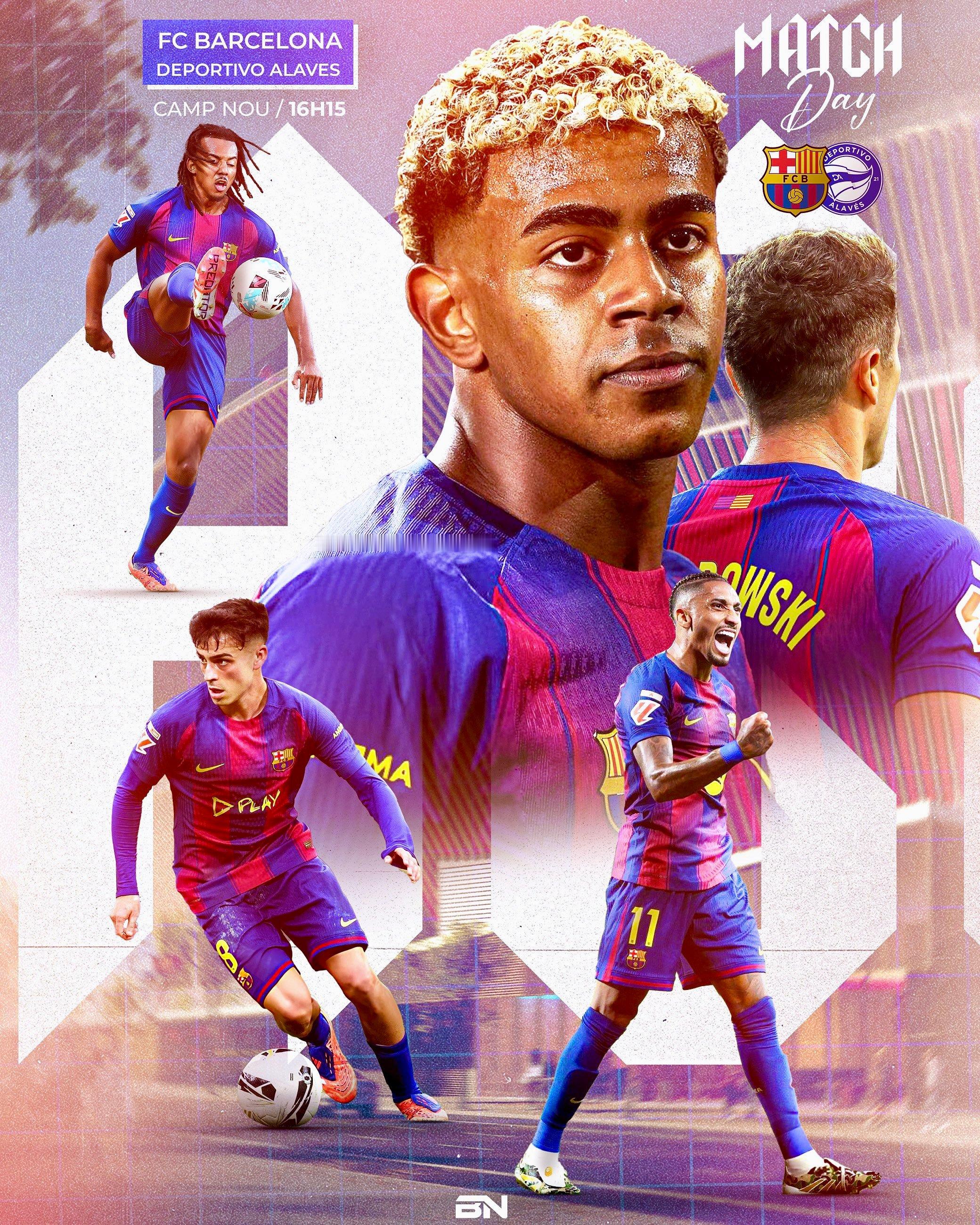 【比赛预告】西甲联赛第14轮11月29号23点15分巴塞罗那VS阿拉维斯诺坎普球