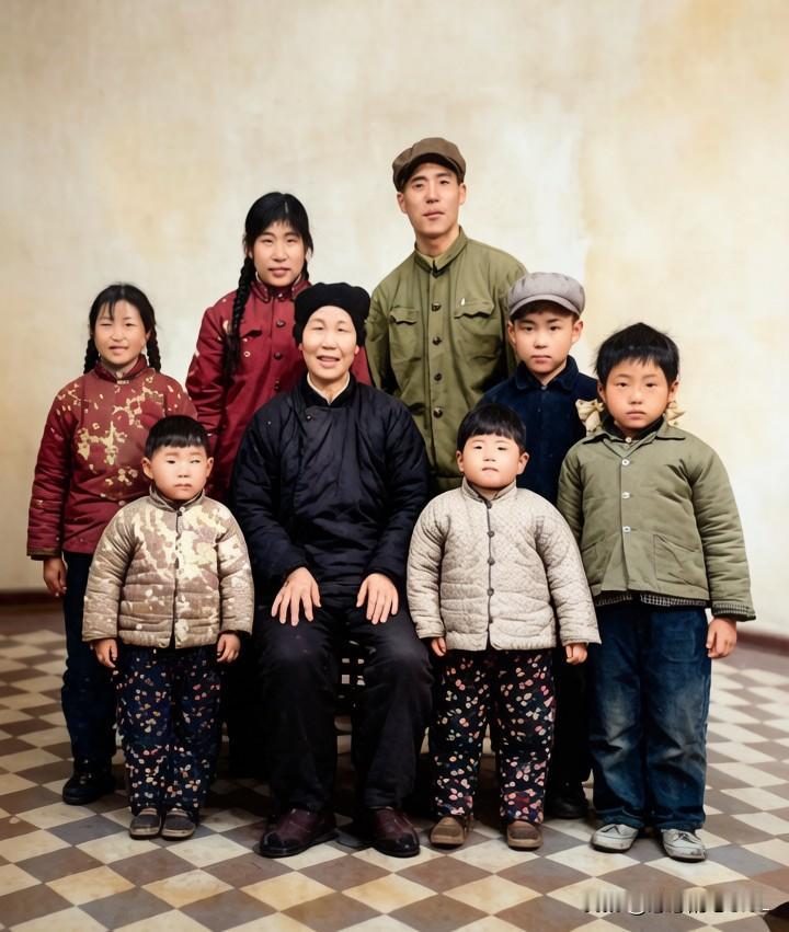 50年前的老照片，
50年前，姥姥从山东省泗水县的老家送我的妹妹和弟弟回抚顺，在