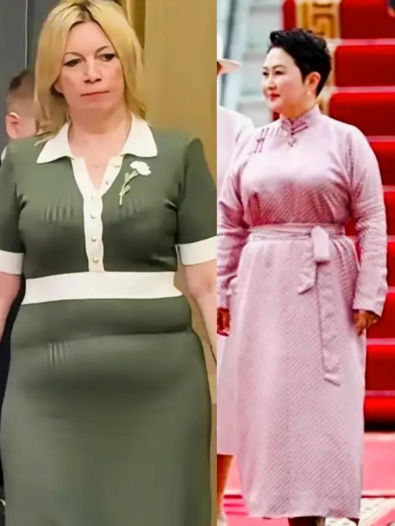 扎哈罗娃和巴特策策格两人都是各自国家，优秀的女性外交官！
扎哈罗娃和巴特策策格两