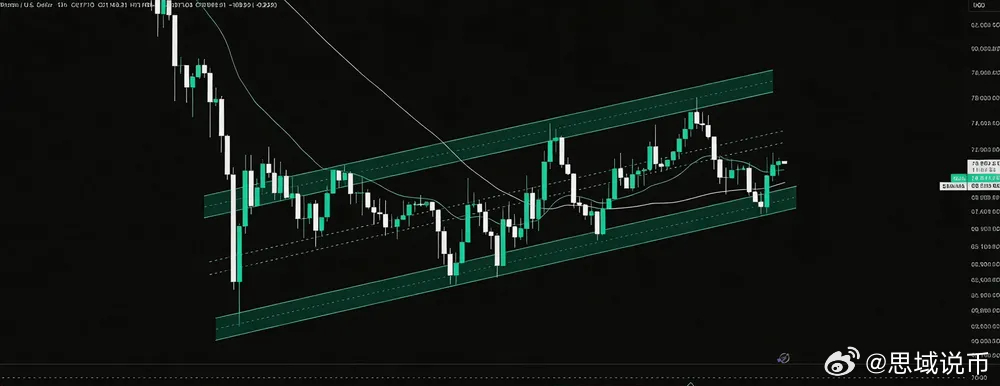 $BTC 从更大级别来看，目前还是在一个典型的熊旗结构里，而且一直压在80000