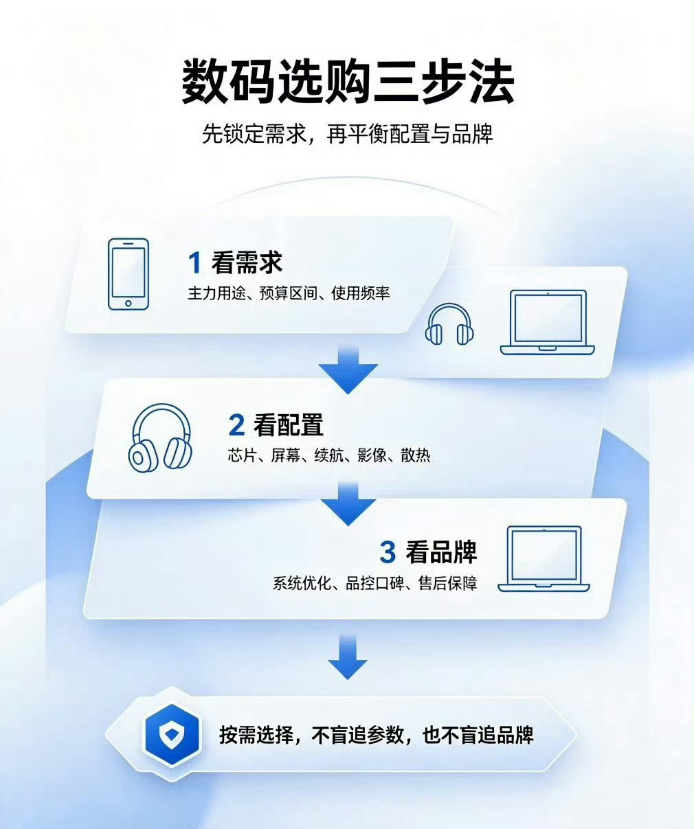 买数码产品认配置还是认品牌说句实在话，产品的好差，确实只要看配置，参数。但配置和