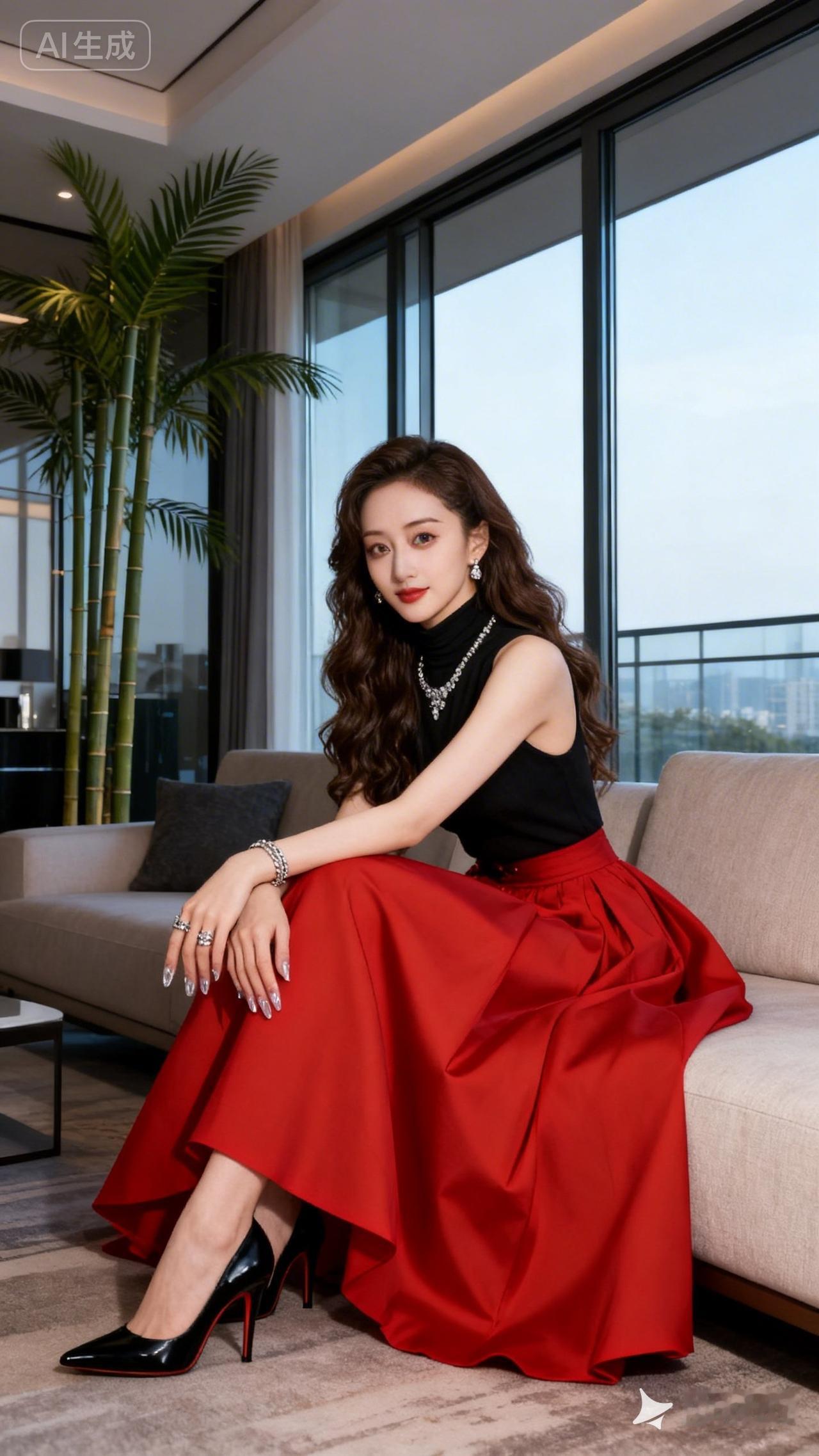 优雅红裙，都市女性风范，尽显时尚魅力！