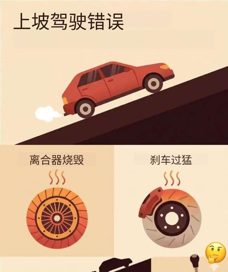 上坡驾驶常见错误
 
很多司机觉得上坡无非就是“猛踩油门就行”，但实际上操作不当