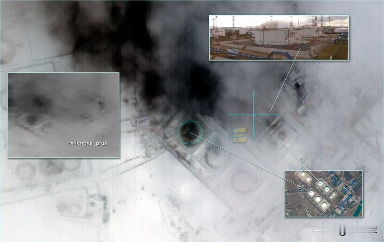 “友谊-1”输油管道的鞑靼斯坦卡莱基诺泵站已持续燃烧第三天
-- 第一个储油罐大