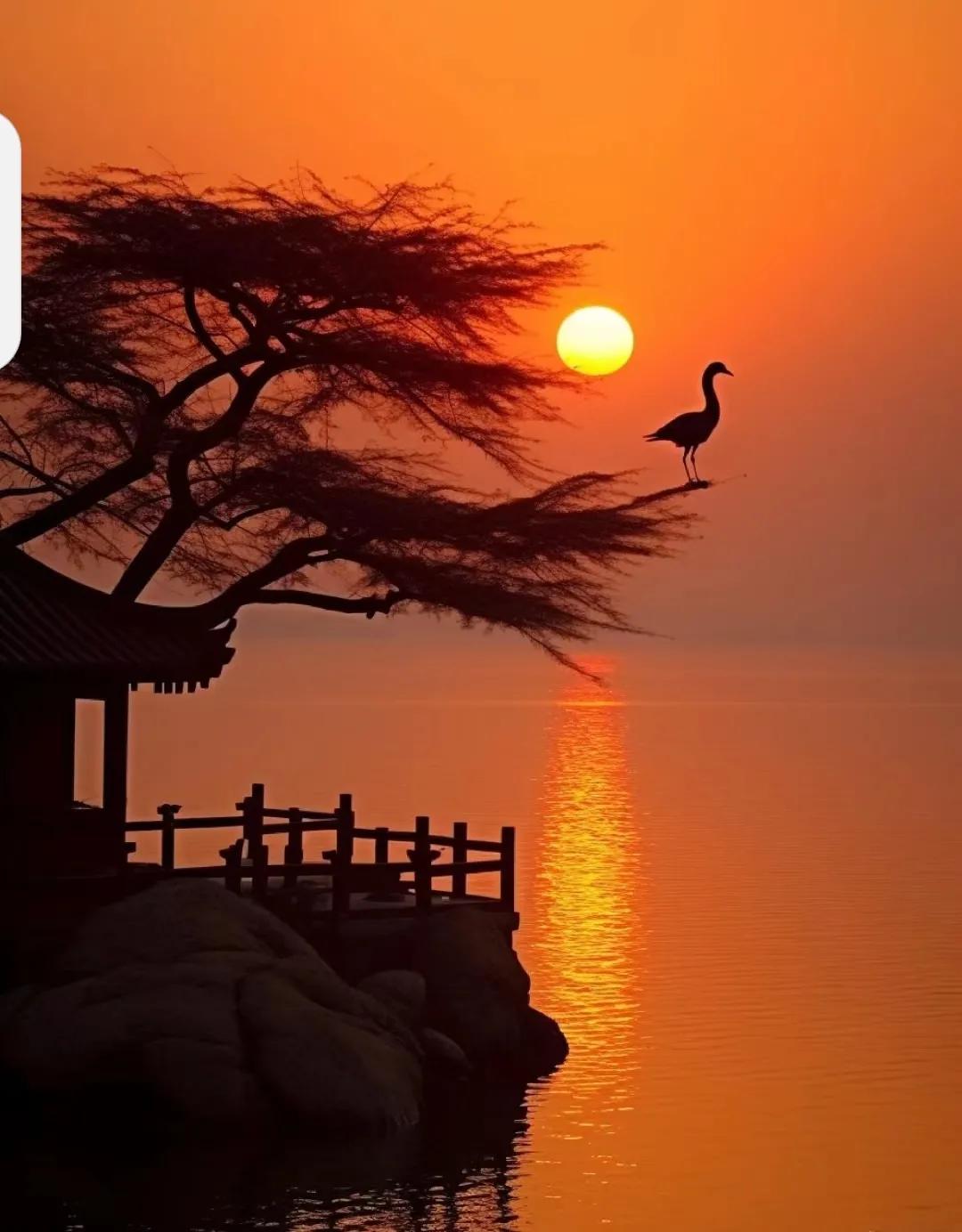 随手拍一张晚霞照