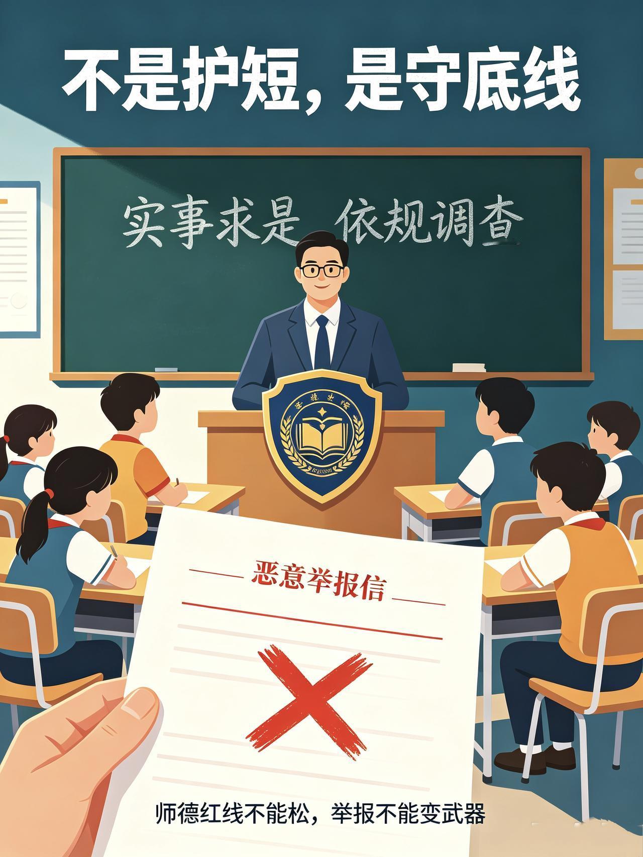 对恶意举报说"不"，不是护短，是给教育留底线。
        这些年，教师被不