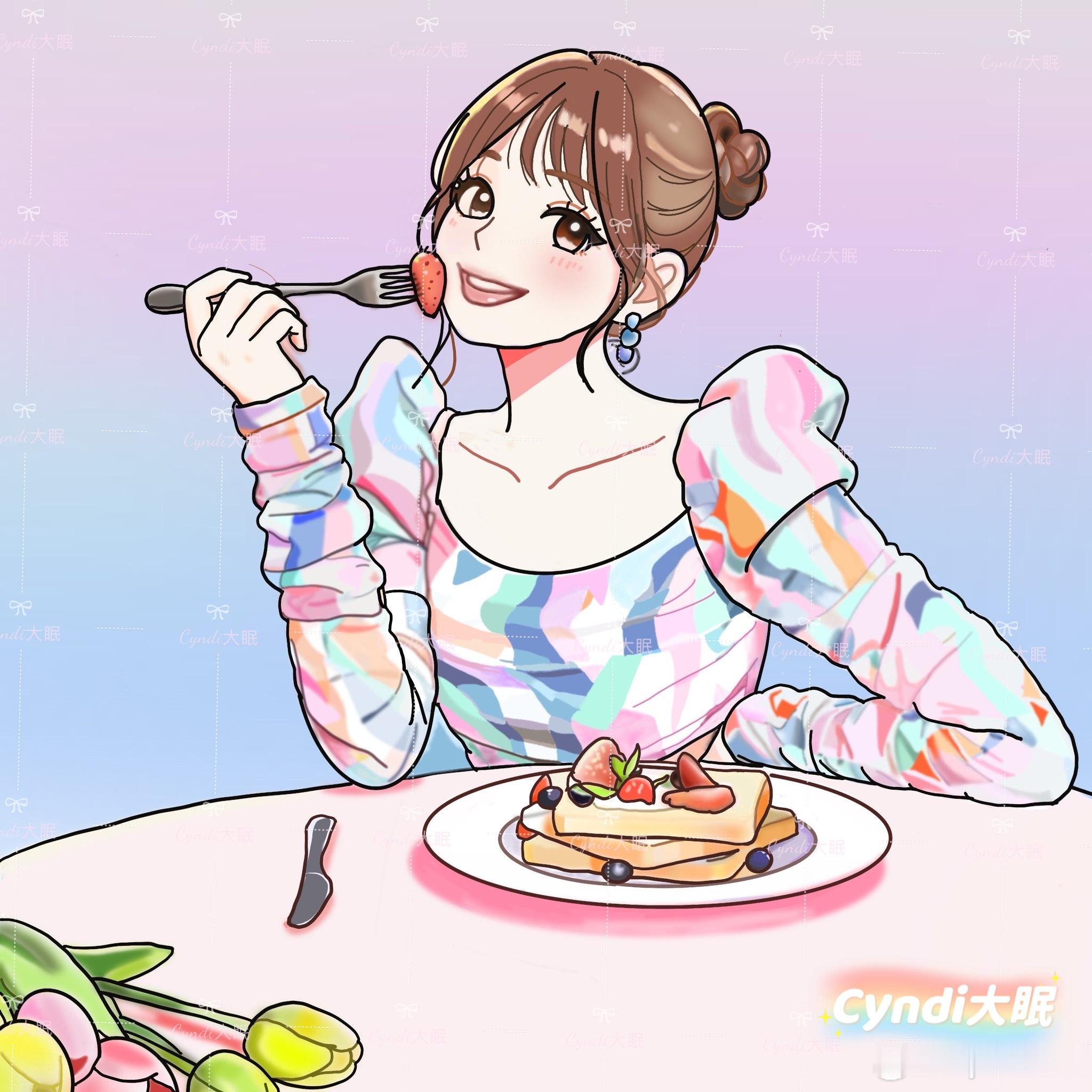 王心凌  ✨王心凌﻿ 断断续续画了一周，终于画好了，还顺带做了张电脑壁纸～真的好