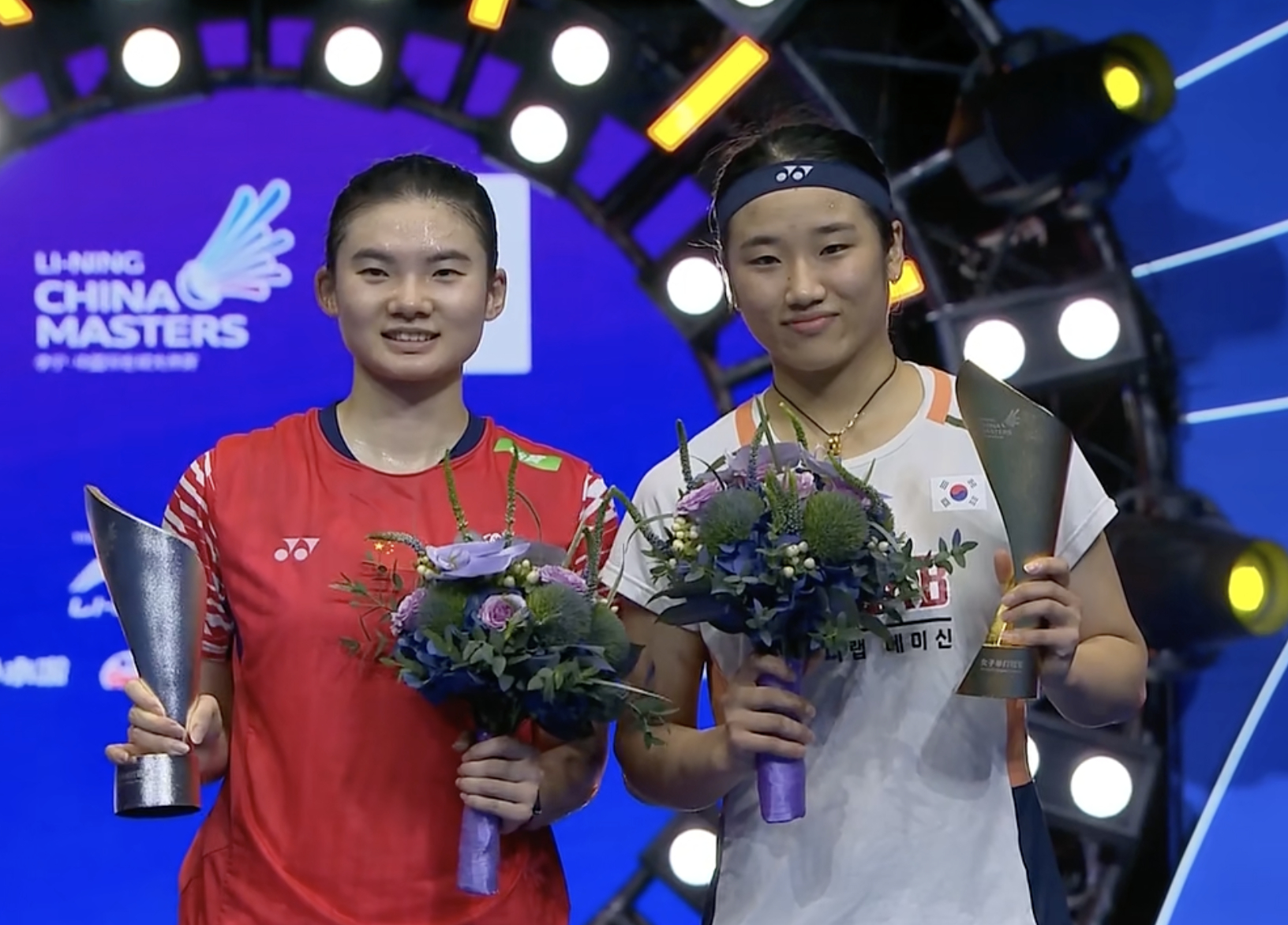 女单冠军：安洗莹🇰🇷女单亚军：韩悦🇨🇳恭喜两位🎉🎉🎉韩悦夺中国大师