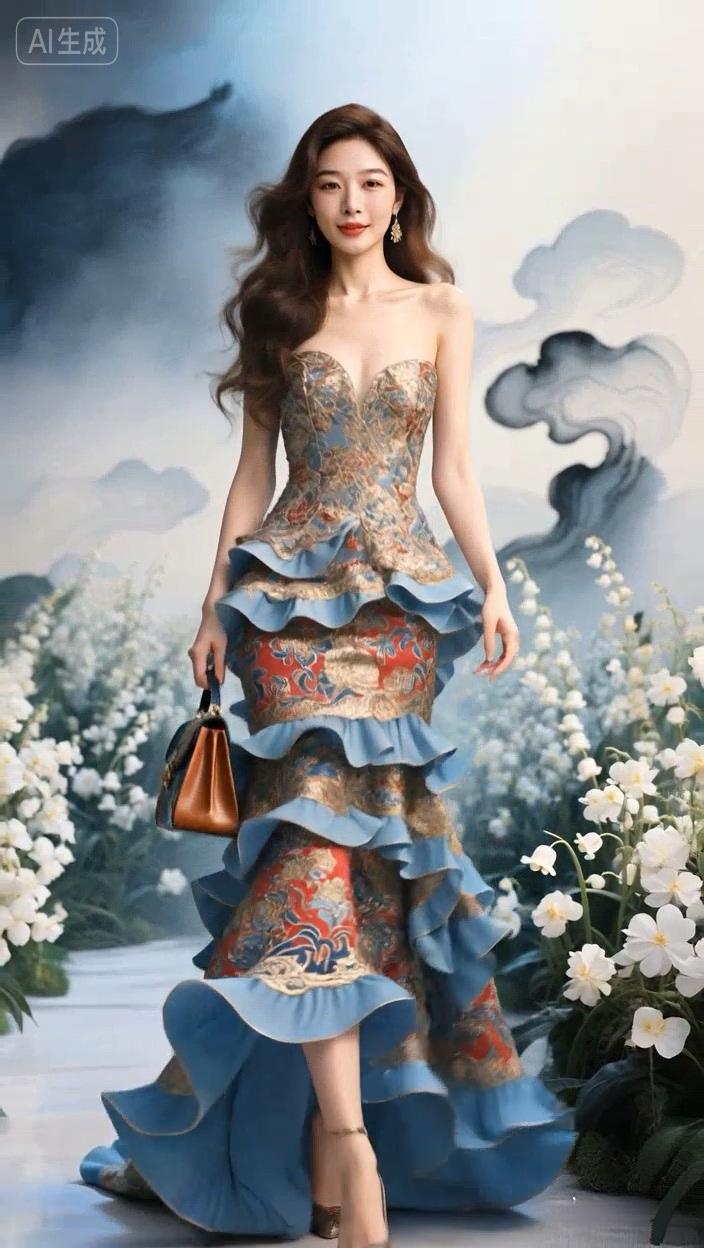 七绝●人生舞台/古韵  

雾里花中走过来，
裙装靓服用心裁。
风姿绰约舒优美，