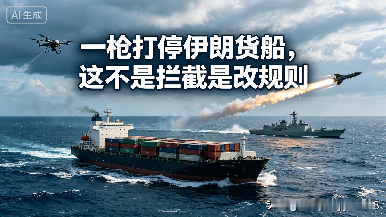 特朗普自己发帖承认了，美军在阿曼湾拦下一艘伊朗货船，对方不配合，直接往引擎上开火