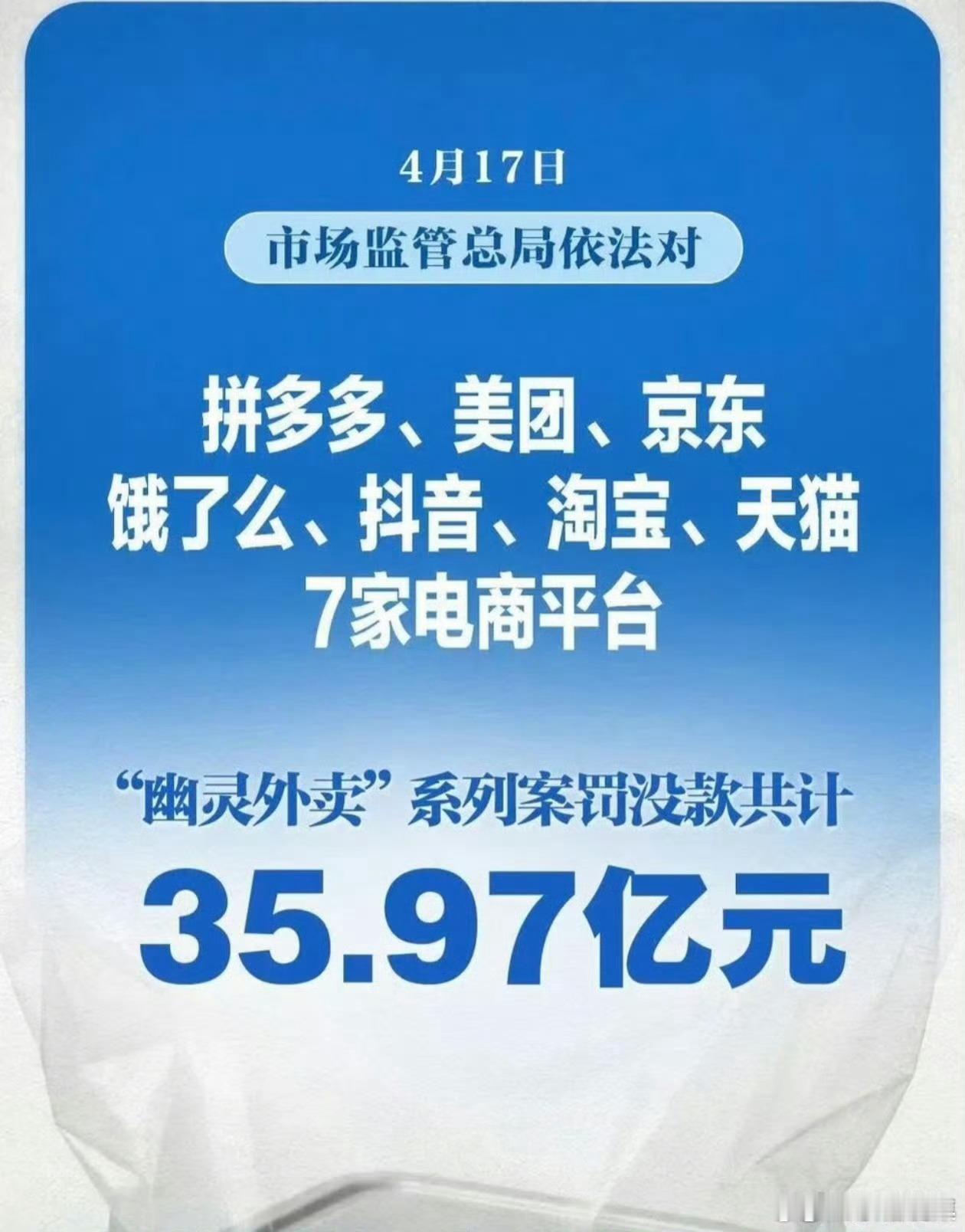 最近几个外卖平台都被处罚了？我看也被回应了几个最大的外卖平台首页 30% 都是幽