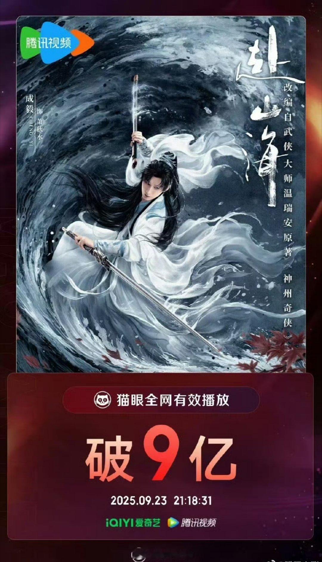 成毅赴山海全网有效播放破9亿 ​​​
