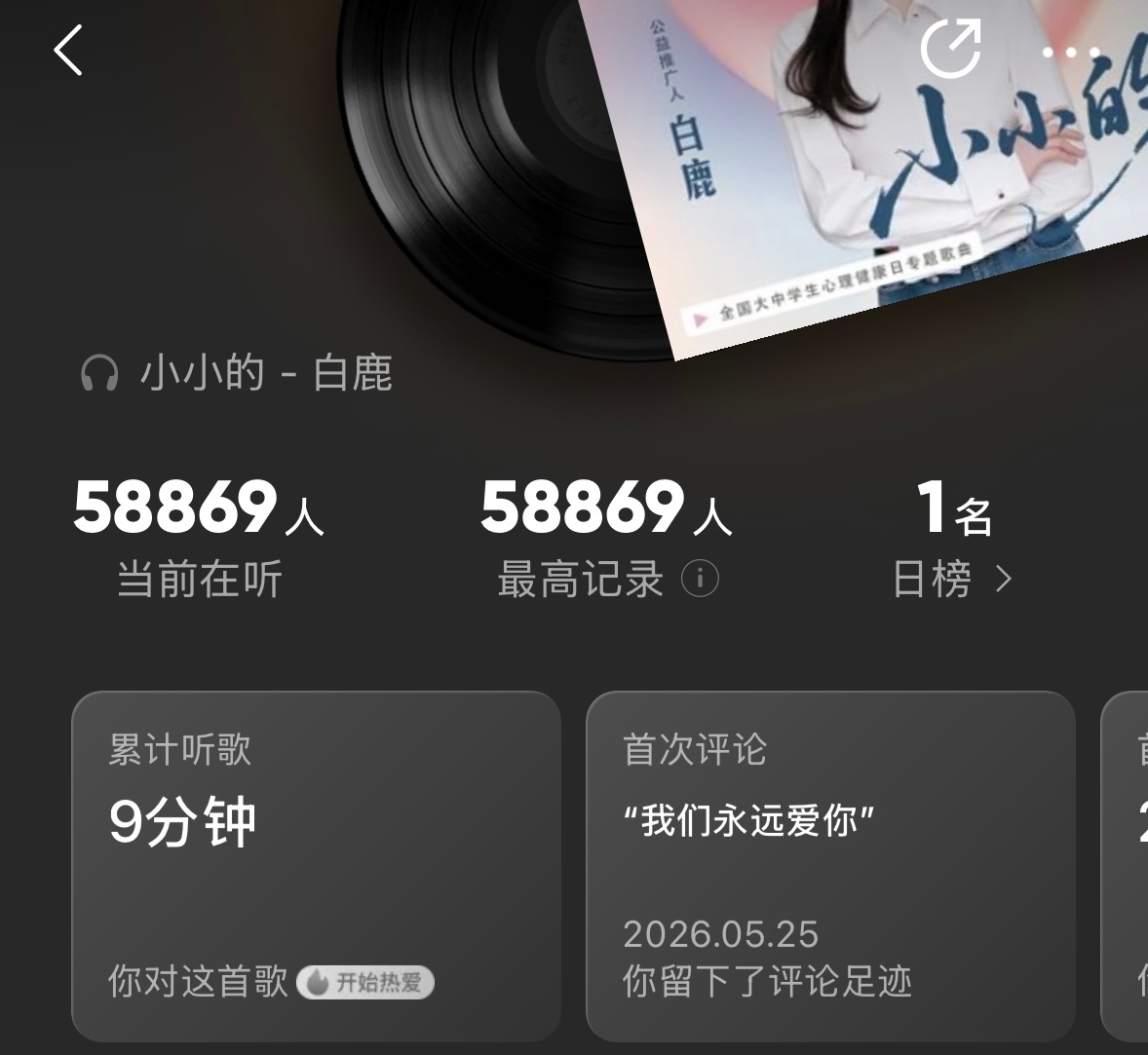 白鹿「小小的」公益单曲零点上线🫶🏻指导单位：公安部新闻传媒中心/中国广播电视