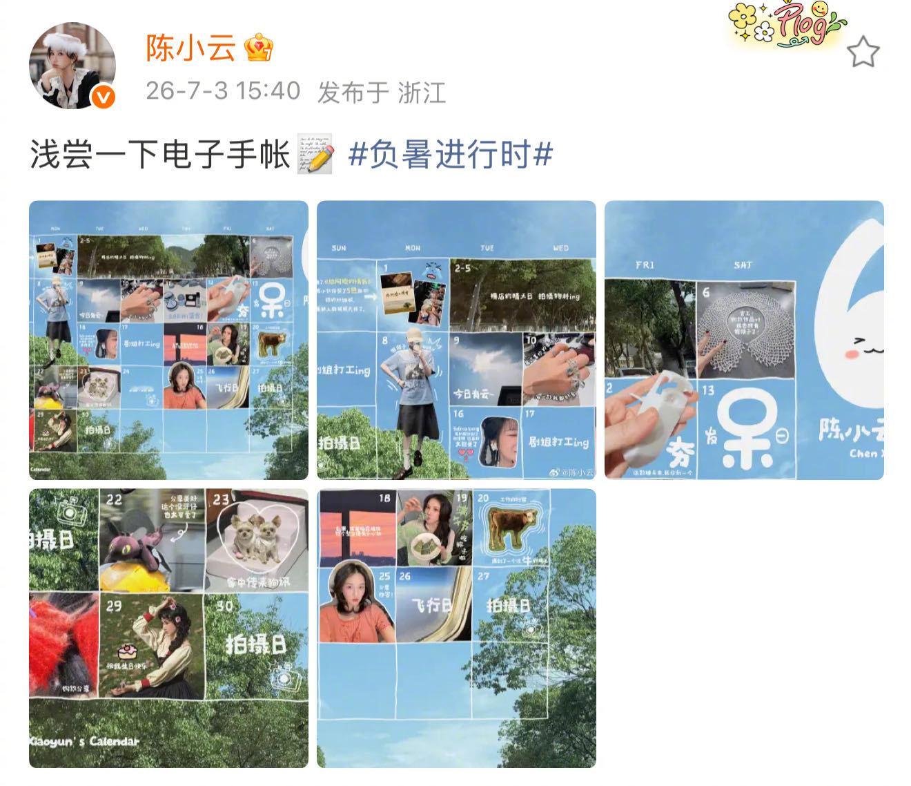陈小云 浅尝一下电子手账陈小云做的电子手账好精致 夏日清爽感被陈小云的电子手帐拿